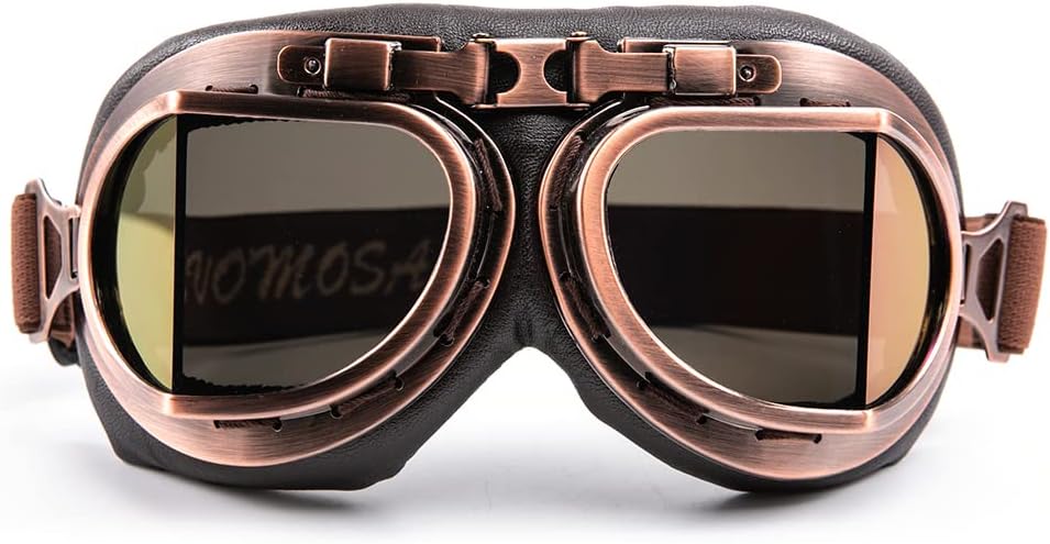 Motorcycle Goggles Anti Fog&Wind&Dust&Sand Aviator Pilot Motocross | Dirt Bike Atv Riding Goggles with Yellow Lens,Fit Over Glasses or Helmet