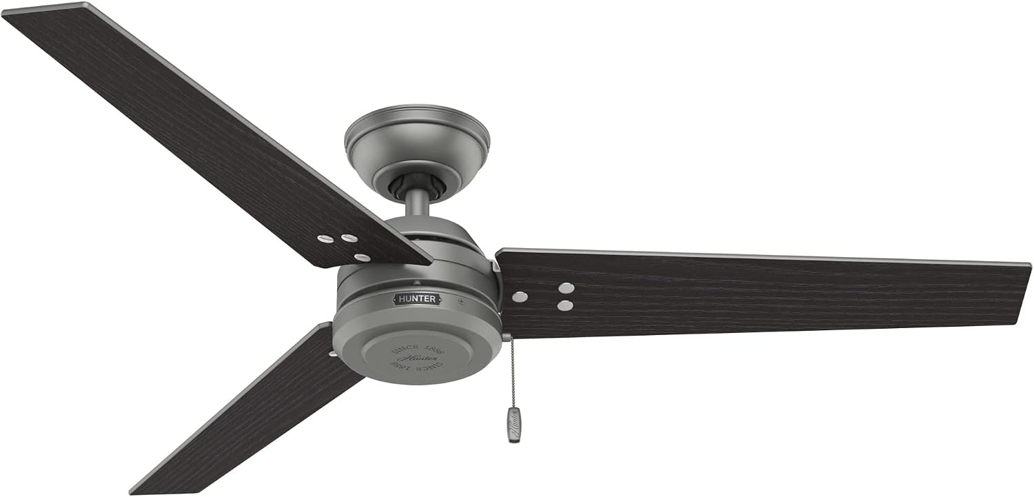 Hunter Cassius, Outdoor or Indoor, Ceiling Fan, 44 inch, Matte Black
