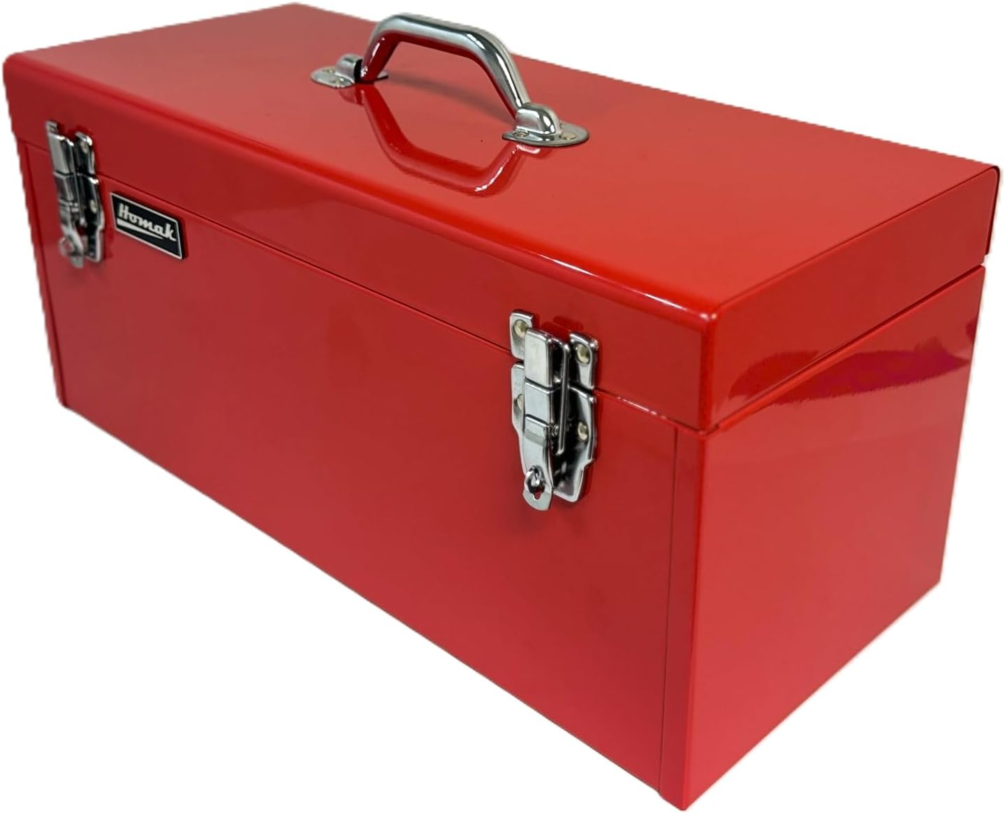 Homak Steel Flat Top Toolbox with Removable Tray, Black, 20 Inches