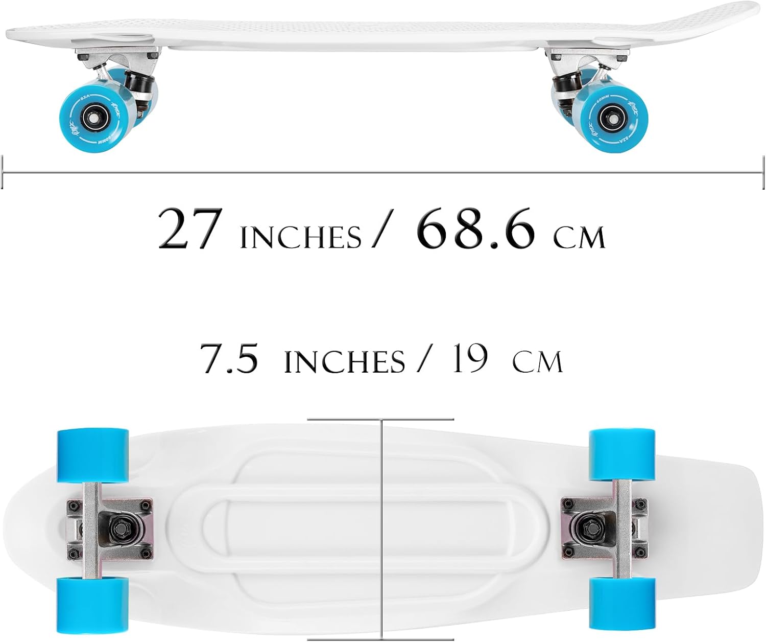 KMX Classic Retro Mini Cruiser Skateboard for Kids, Teens, Adults