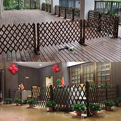MYOYAY 2PCS Expandable Garden Fence Instant Wooden Pet Gate