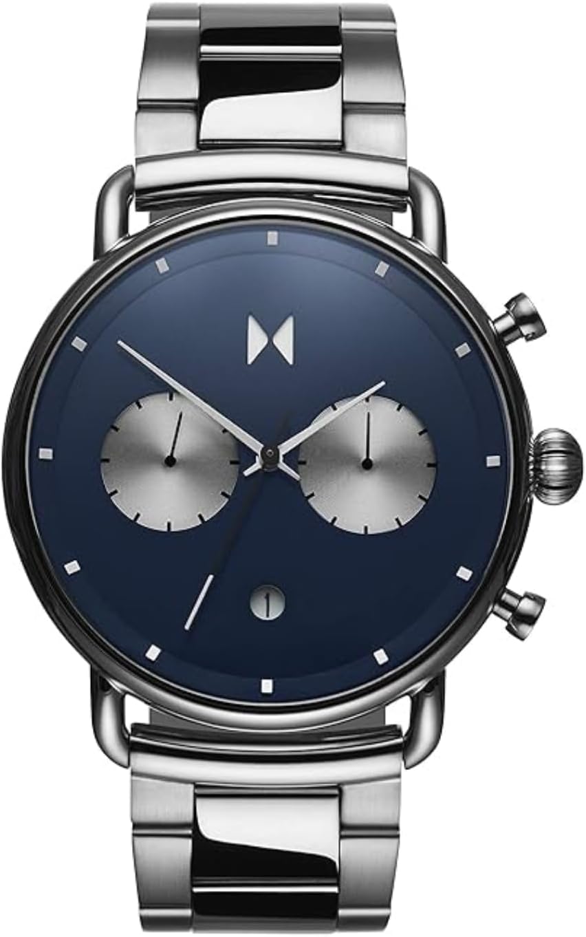 MVMT Men's Analog Quartz Watch with Stainless Steel, Blue, 0, Bracelet