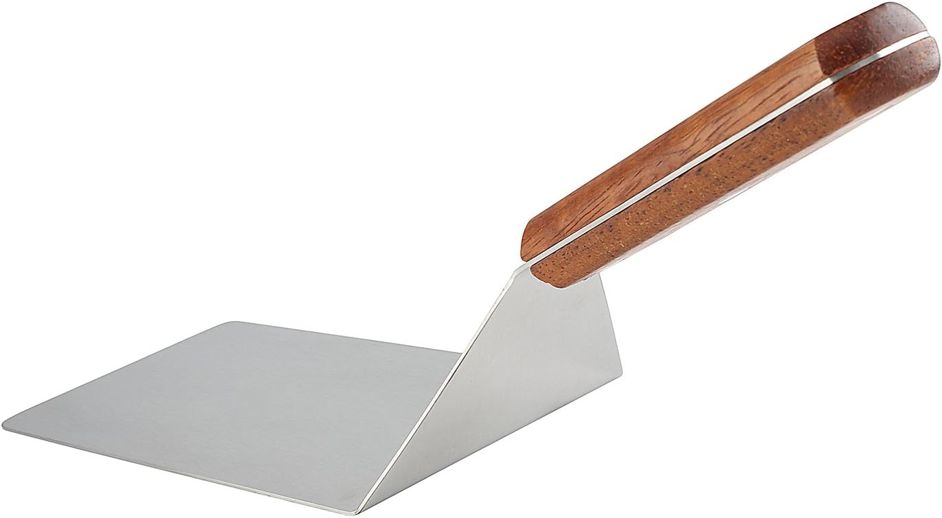 Homi styles Cookie/Brownie Spatula Small Metal Spatula With Merbau Wooden Handle | Heavy Duty Stainless Steel Flipper With Beveled Edges | Small