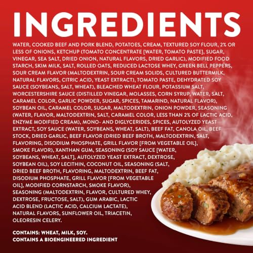 Stouffer's Classic Meatloaf, Single Serve Frozen Meal, 16 Oz | Made with beef and pork topped with homestyle beef gravy and mashed potatoes