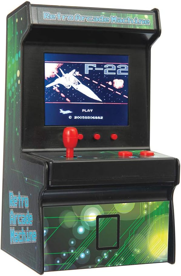 MINI Arcade Machine - 200 Built-in Games, Portable Desktop Gaming Console with Joystick & 2.8" Colour Screen & Sound - Retro Arcade Games for Kids