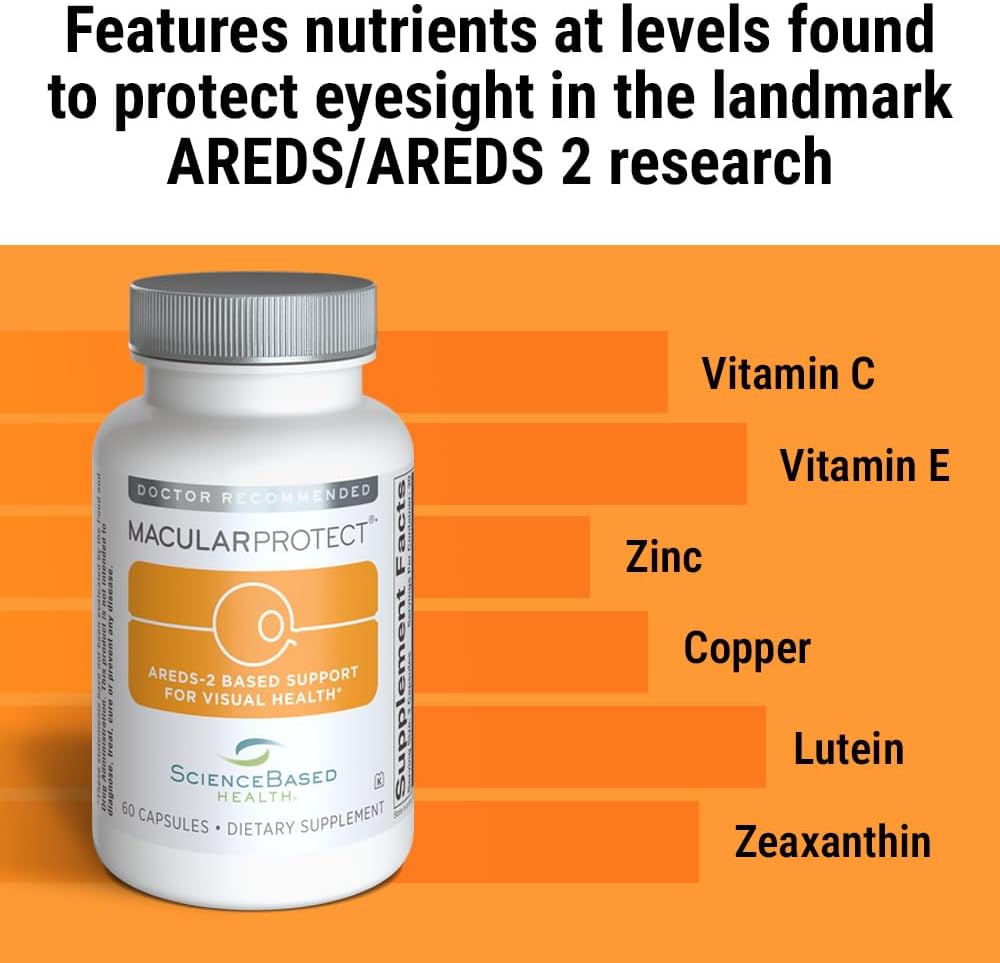 ScienceBased Health MacularProtect AREDS 2 Formula – Eye Health Vitamin & Mineral Supplement with Lutein