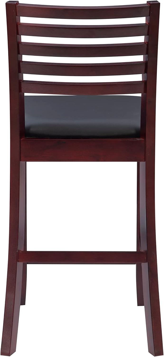 Linon Triena Collection Ladder Counter 24 Stool, 17"W x 20"D x 37"H, Espresso
