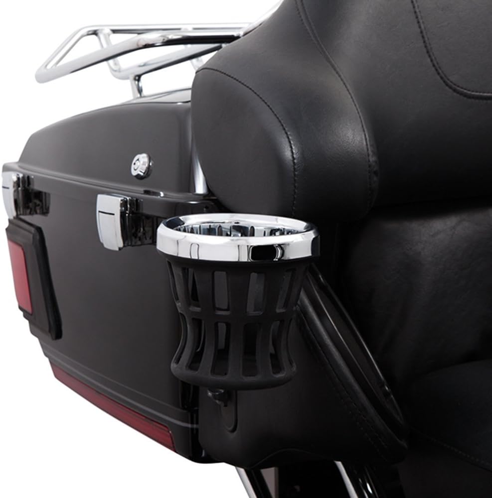 Ciro Drink Holder Passenger Perch Mount '14-up Harley-Davidson, Chrome 50422
