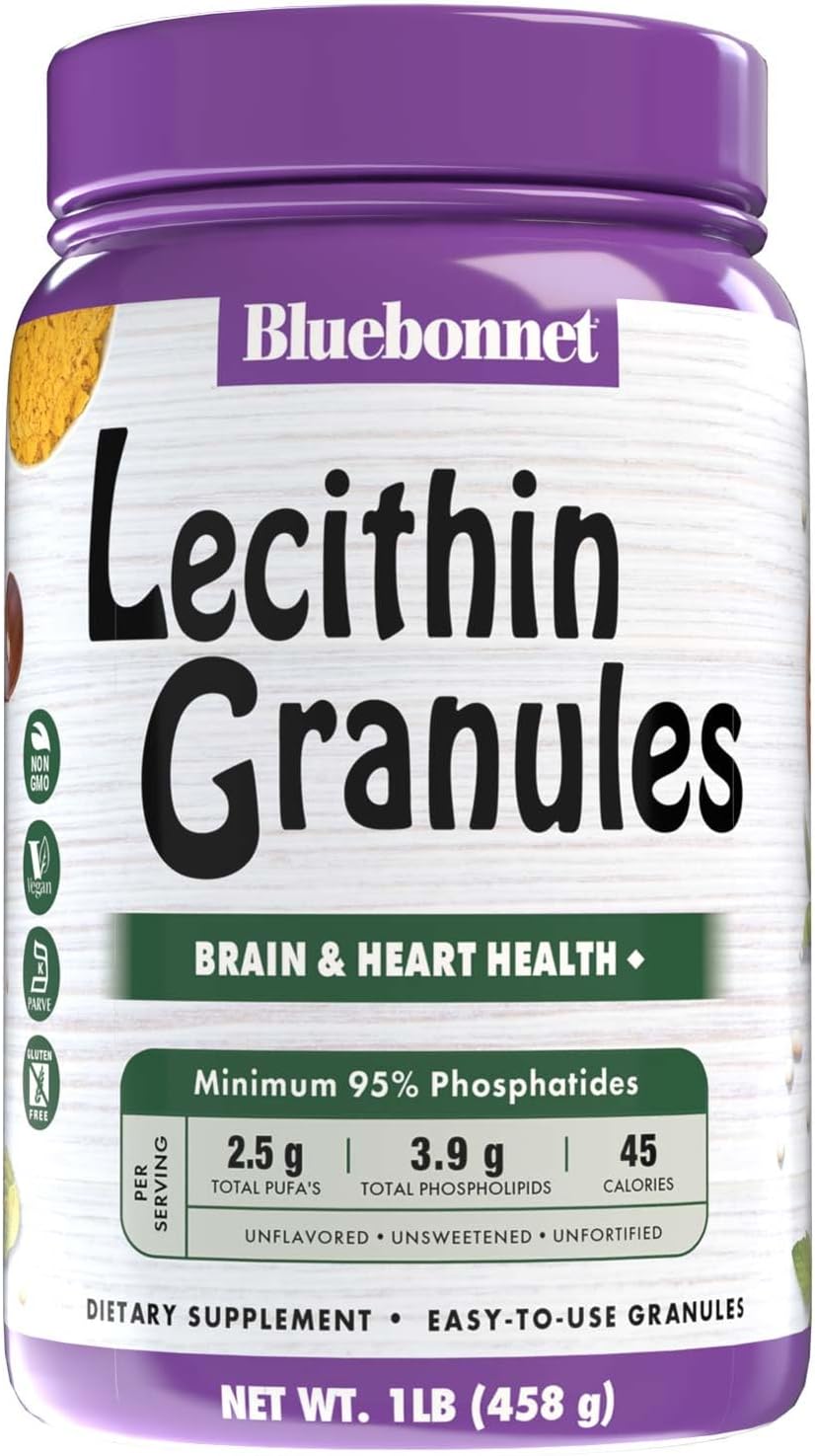 BlueBonnet Nutrition Lecithin Granules, 1 lb | Brain Health & Heart Health; Non-GMO, Vegan, Kosher Certified, Gluten-Free