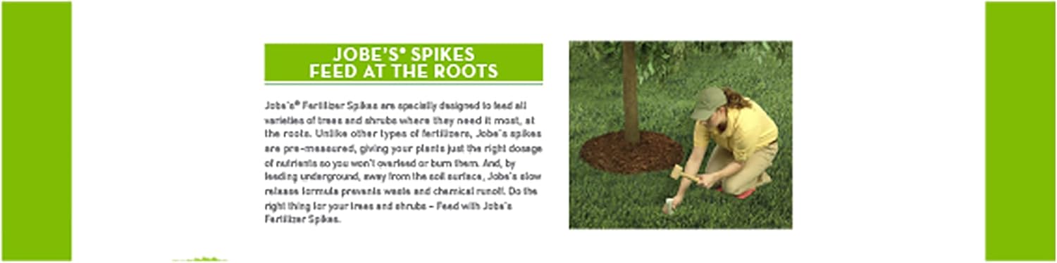 Jobe’s Slow Release Tree and Shrub Fertilizer Spikes, Easy Plant Care for Oak, Maple, Dogwood, Boxwood, and Many More Acid Loving Trees and Shrubs, 9 Count