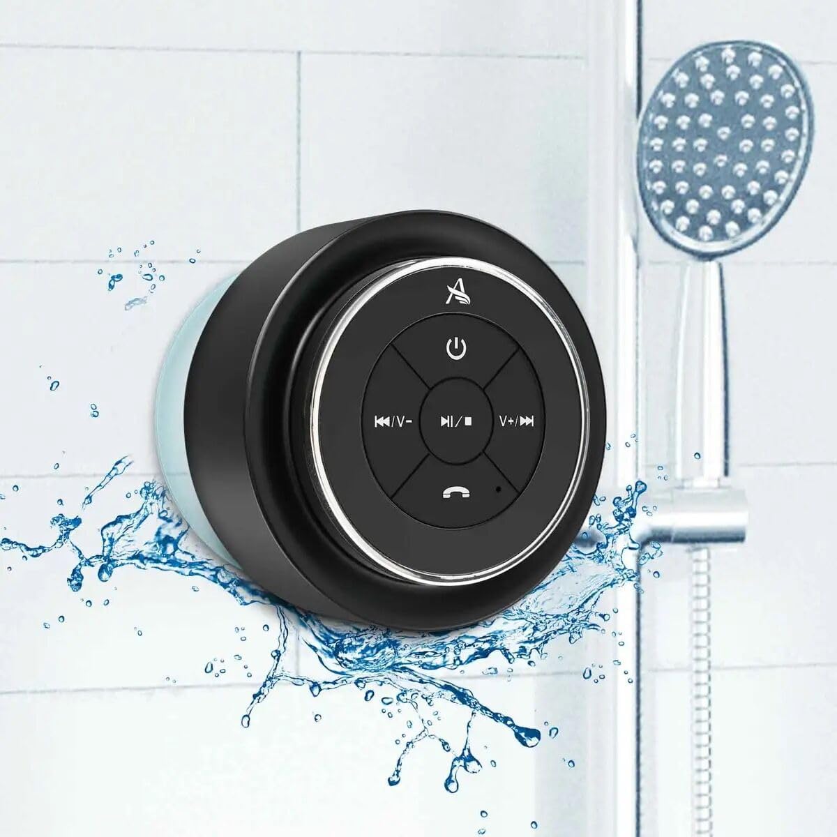 XLEADER, Upgraded, Pro Shower Speaker, Certified IPX7 Waterproof Bluetooth Speaker, with Suction Cup, Silicone Lanyard, 8W Crystal Sound&Rich Bass