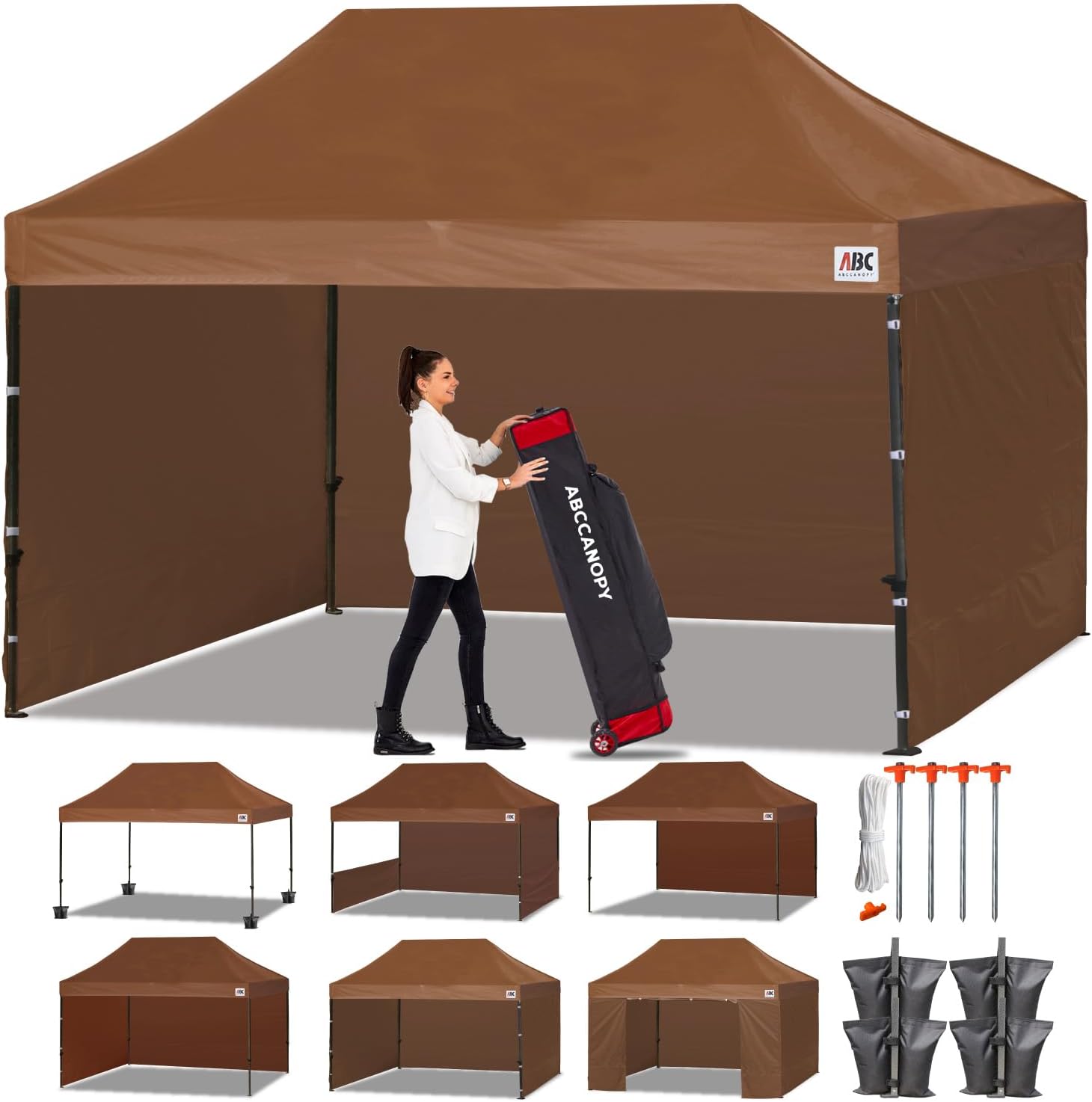 ABCCANOPY Heavy Duty Easy Pop up Canopy Tent with Sidewalls 10x20, Turquoise