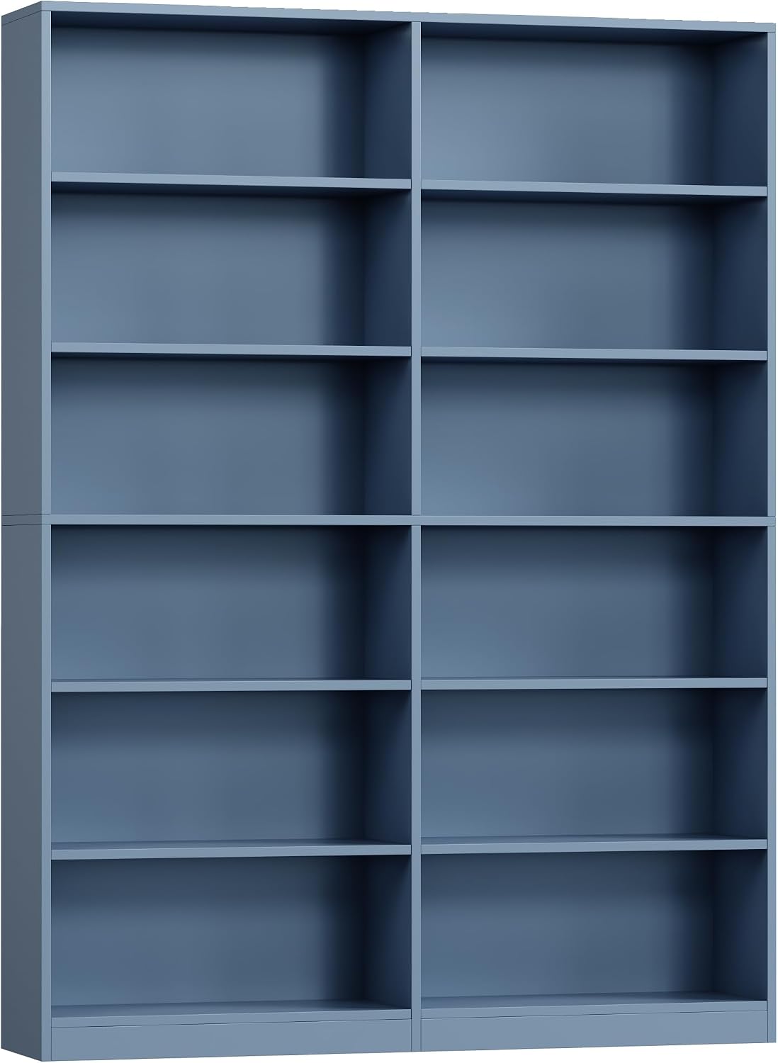 Bookshelf Tall Bookcase, 6-Tier Double Wide Bookshelves, White | Freestanding Display Storage Shelves, Tall and Large Book Shelves for Home Decor Bedroom, Living Room, Home Office, Library