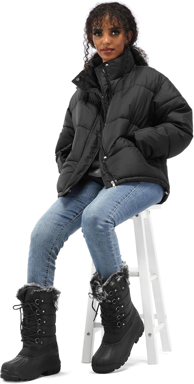 mysoft Women's Snow Boots Waterproof Mid-Calf Winter Boots