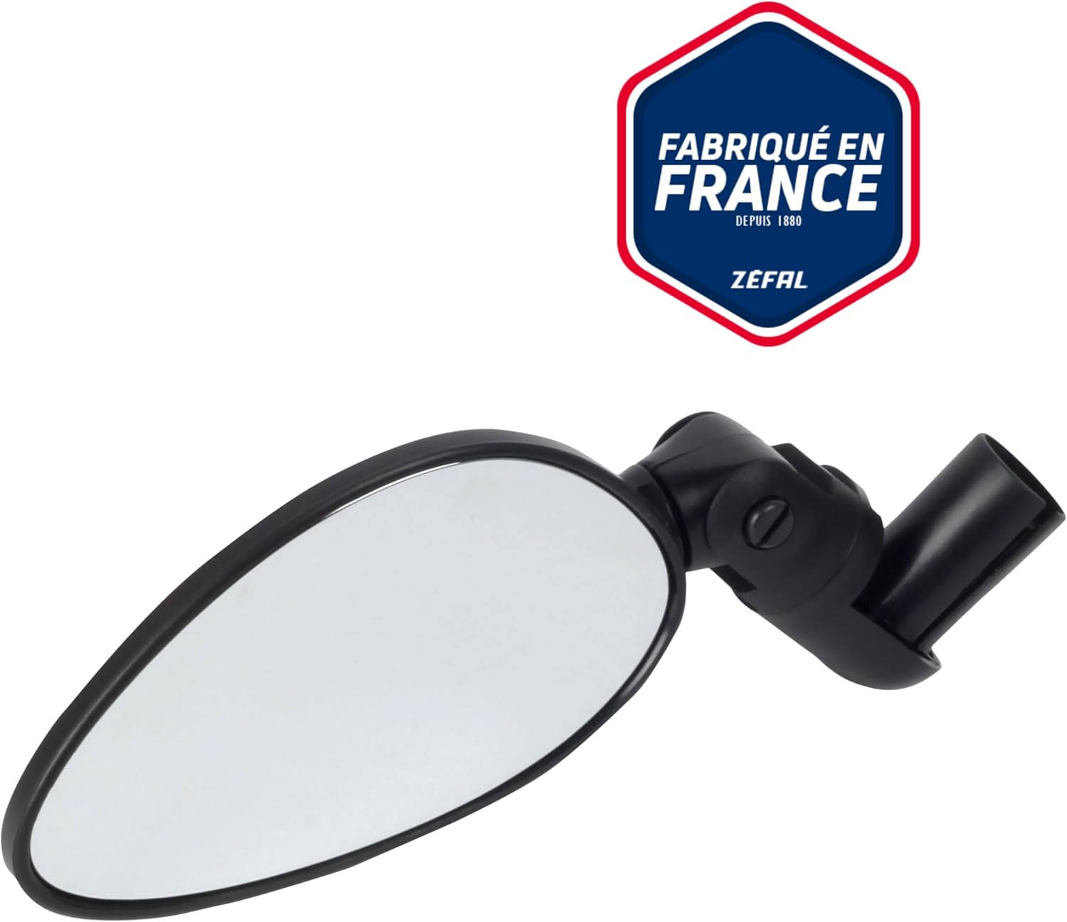 Zefal Cyclop Bar-End Bike Mirror – Foldable Rearview for Road, Hybrid & E-Bikes | 46 cm2 Convex Chrome ABS, Reversible Mount 16–22 mm