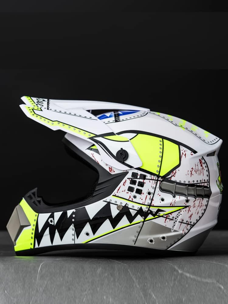 Motocross Offroad Helmet Dirt Bike Street Helmet Motorcycle Helmets ATV BMX MX Helmet with Gloves Goggles Mask for Unisex Youth Kids DOT / FMVSS 218