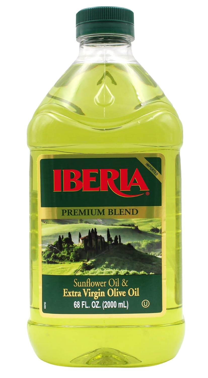 Iberia Premium Blend, Sunflower Oil & Extra Virgin Olive Oil, High Heat Frying, 68 Fl Oz