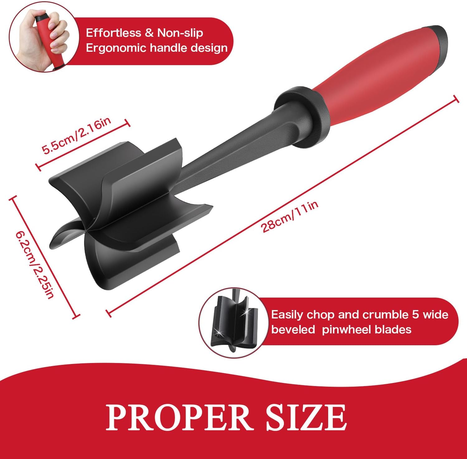 Meat Chopper Ground Beef Masher Tool for Hamburger