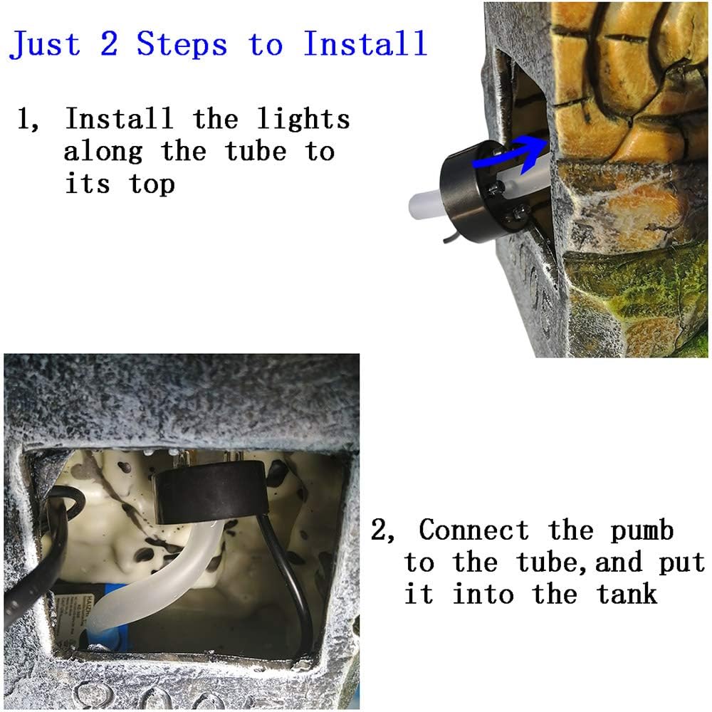 Tabletop Fountain Indoor Small Rockery Desktop Mountain Cascading Waterfalls with Rolling Ball Waterwheel for Gift and Decoration