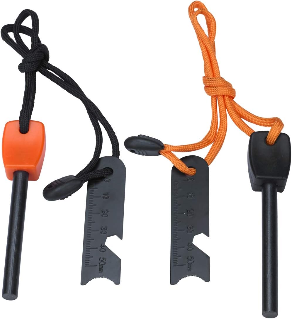 FOSTAR Ferrocerium Alloy Rod Fire Starter, 5/16 Inch Thick Waterproof Fire Steel, Bushcraft Ferro Rod with Easy Grip Handle