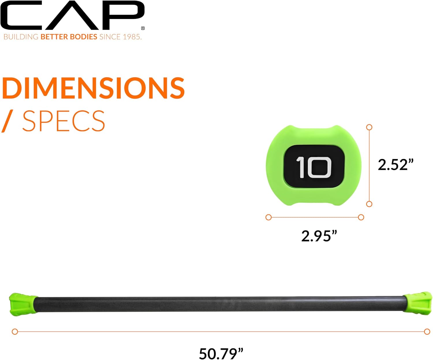 CAP Barbell Weighted Workout Bar | 5-20 lb | Multiple Options