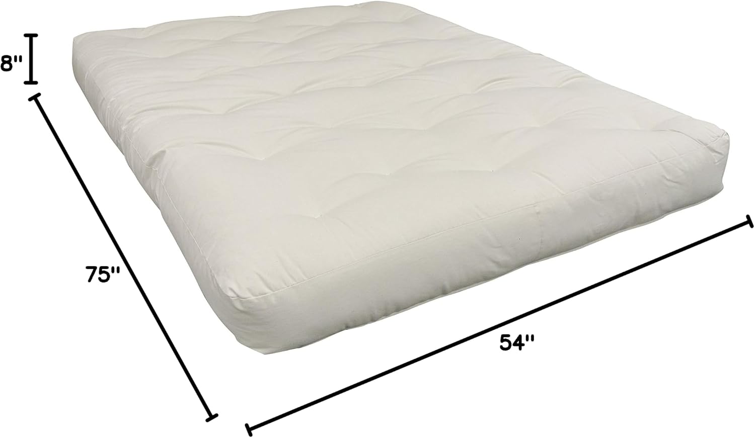 Gold Bond 8" Double Foam & Cotton Futon Mattress, Sage Microfiber, Full, Green