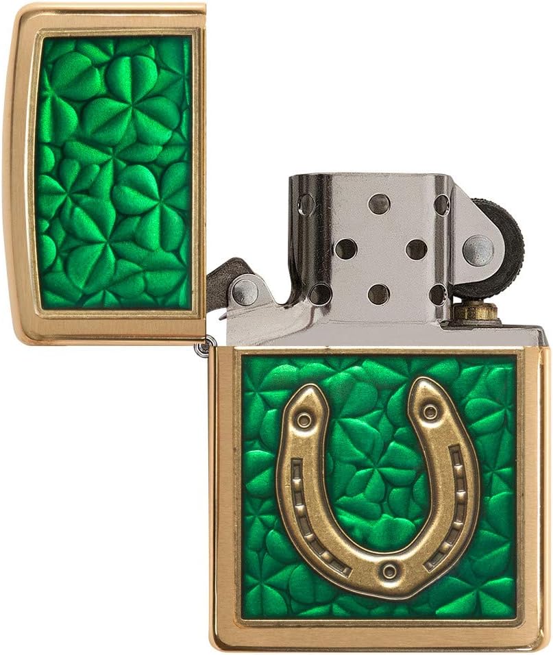 Zippo Clover Design Pocket Lighter, High Polish Chrome, One Size (ZO24699)
