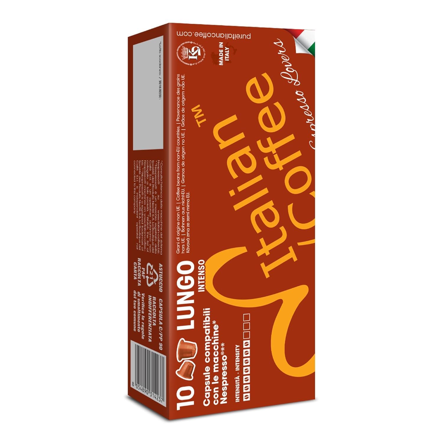 Italian Coffee Pods for Nespresso Original (Pack of 100 Regular Passione) | Compatible with Nespresso Original Machines, BPA-free espresso capsules, made in Italy, Intensity 9/10