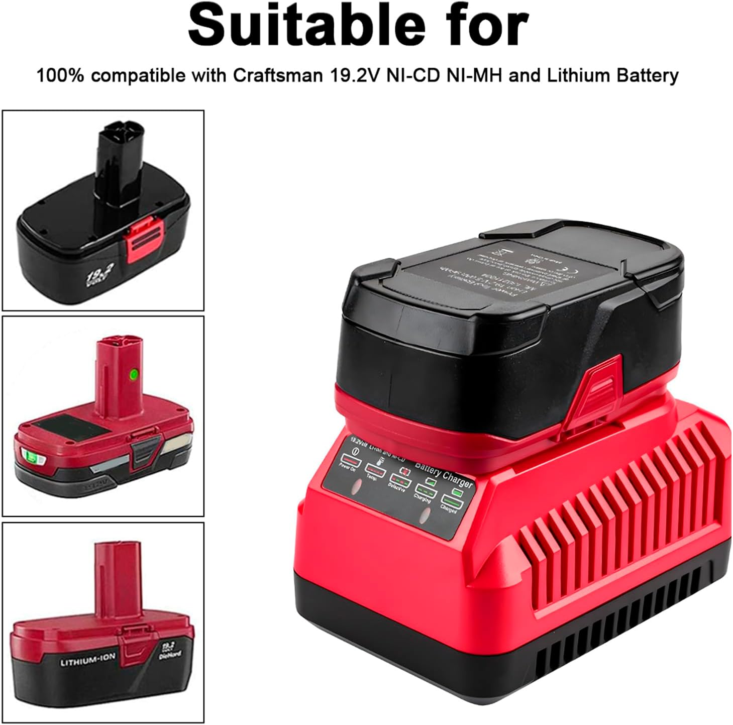 Powilling 19.2 Volt C3 Charger Replacement for Craftsman 140152004 DieHard XCP Li-ion Ni-CD Battery 1425301 1323903 130279005 11375 11376 315.PP2011