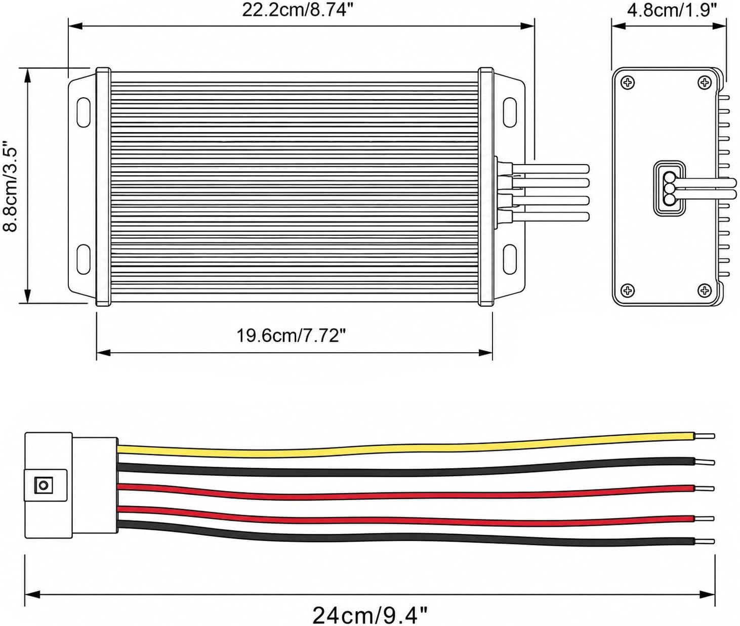 Pro Chaser DC-DC 72V 60V 48V Volt Voltage to 12V Step Down Voltage | Voltage Reducer Regulator 10A 15A 20A 25A 30A 35A for Scooters Bicycles & Golf Carts