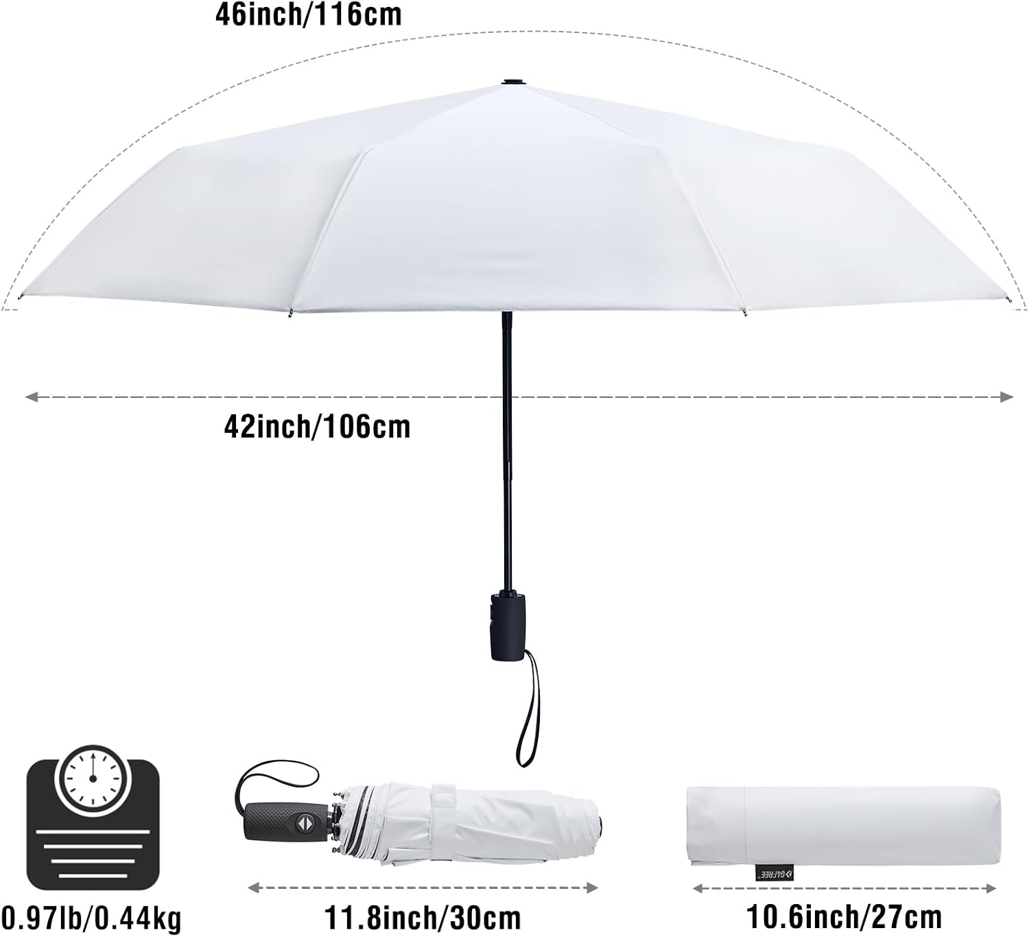 G4Free UPF 50+ UV Protection Travel Umbrella 42/46 Inch Auto Open Close