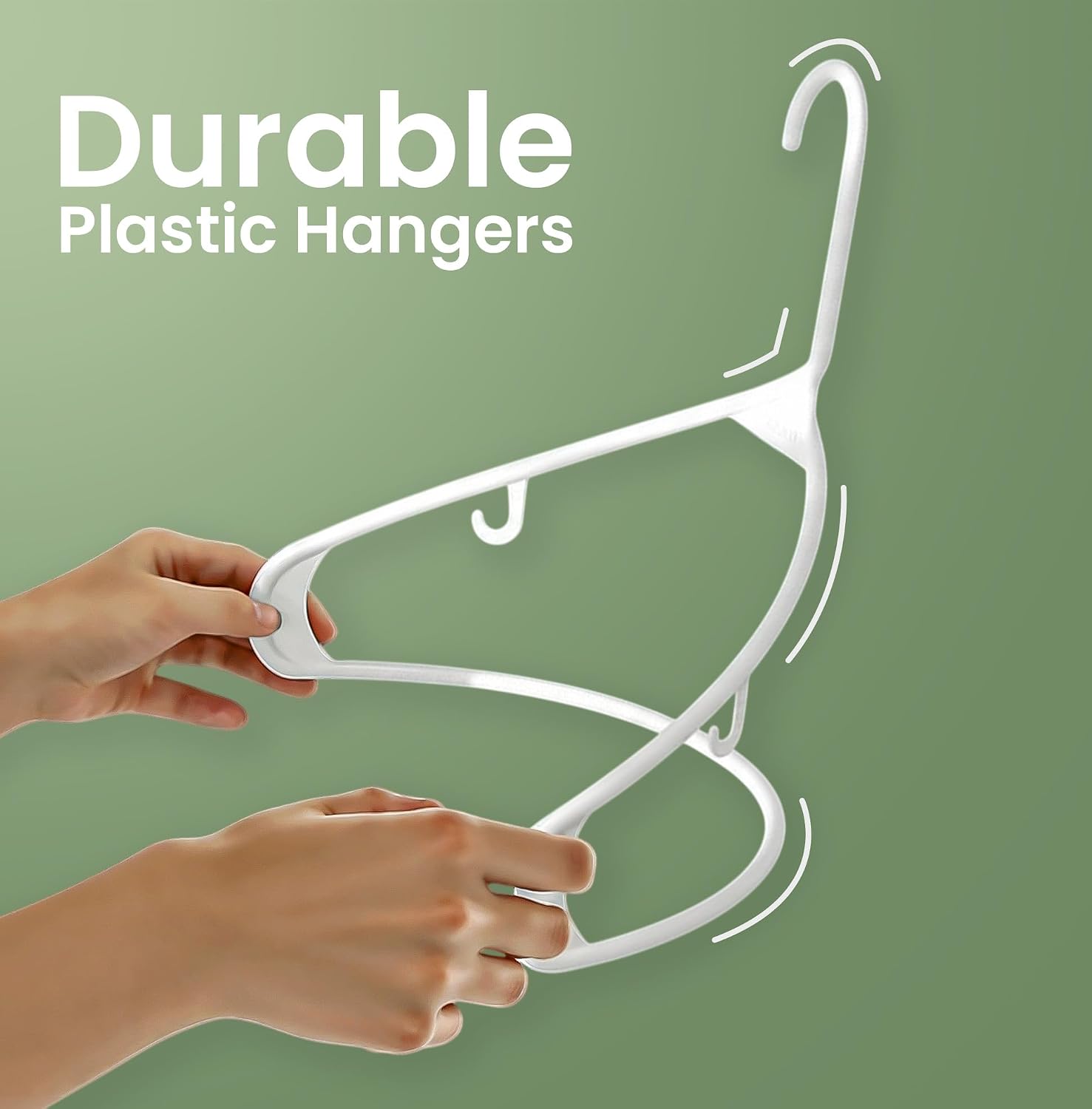 Utopia Home Plastic Hangers 50 Pack – Built-in Strap Hooks Black