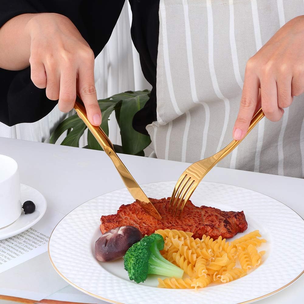 Silverware Set Stainless Steel 20 Piece Flatware Set Kitchen Cutlery Heavyweigh Utensil Service for 4 Include Knife Fork Spoon, Mirror Finish