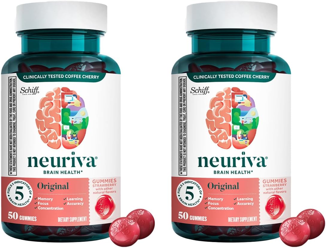 NEURIVA Original Brain Supplement for Memory, Focus & Concentration with Clinically Tested Nootropics Phosphatidylserine and Neurofactor