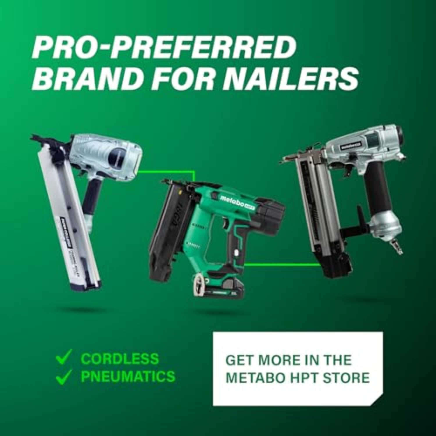 Metabo HPT Palm Nailer, Magnetic Nose 360° Swivel, Joist Hangers, NH90AB