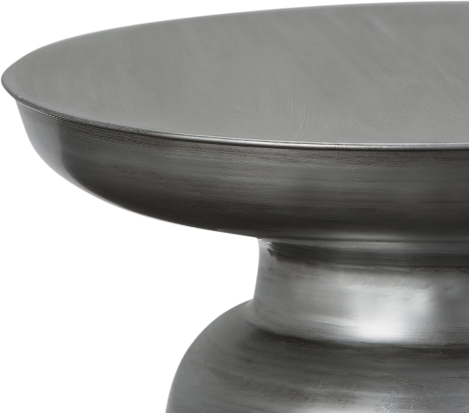 SIMPLIHOME Whitney 17" Wide Storage Metal Table in Antique Silver