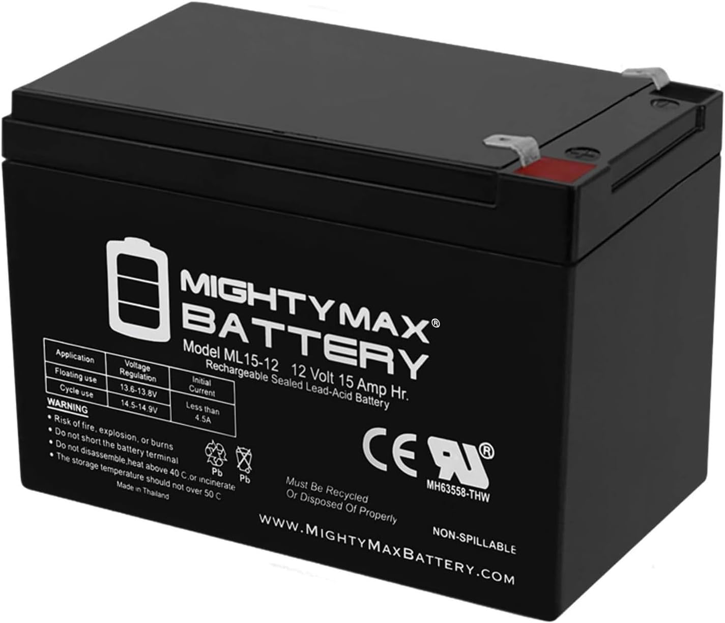 Mighty Max Battery 12V 15AH F2 Replacement Battery for Peg Perego John Deere Gator
