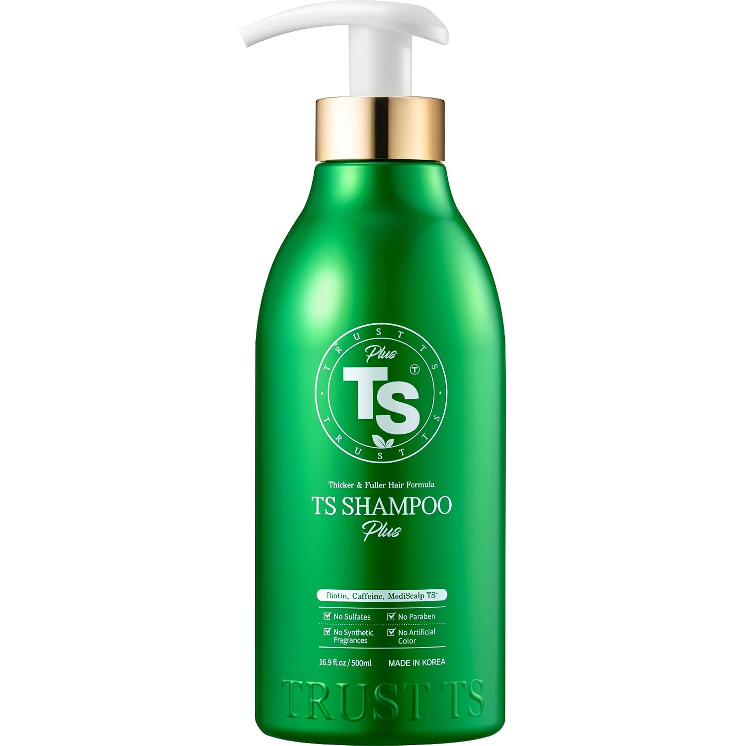 TS Shampoo plus 500ml (16.9oz), for Thinning Hair with Biotin, Pantenol and Caffein