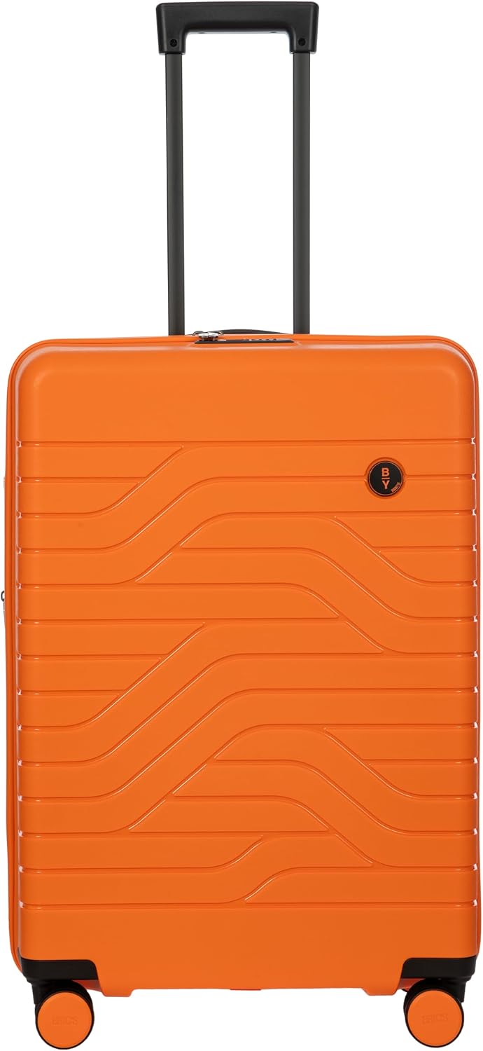 Bric's B|Y Ulisse Checked Luggage with Spinner Wheels – Expandable Lightweighted Hard Shell Suitcase, TSA Combination Lock - Removeable Wash Bag Included - 30 Inch, Mango