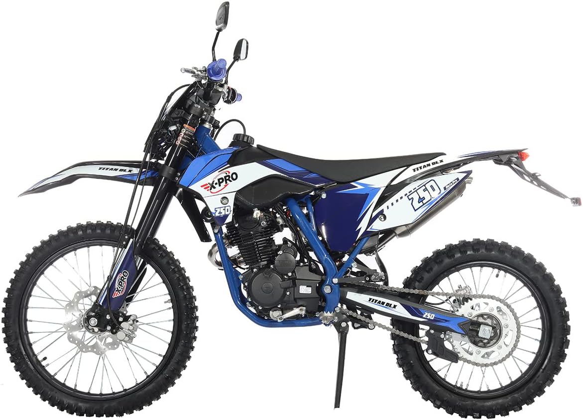 X-PRO Titan DLX 250cc Gas Dirt Bike Pit Bike Adult Bike,Big 21"/18" Wheels, Zongshen Engine! (Green)