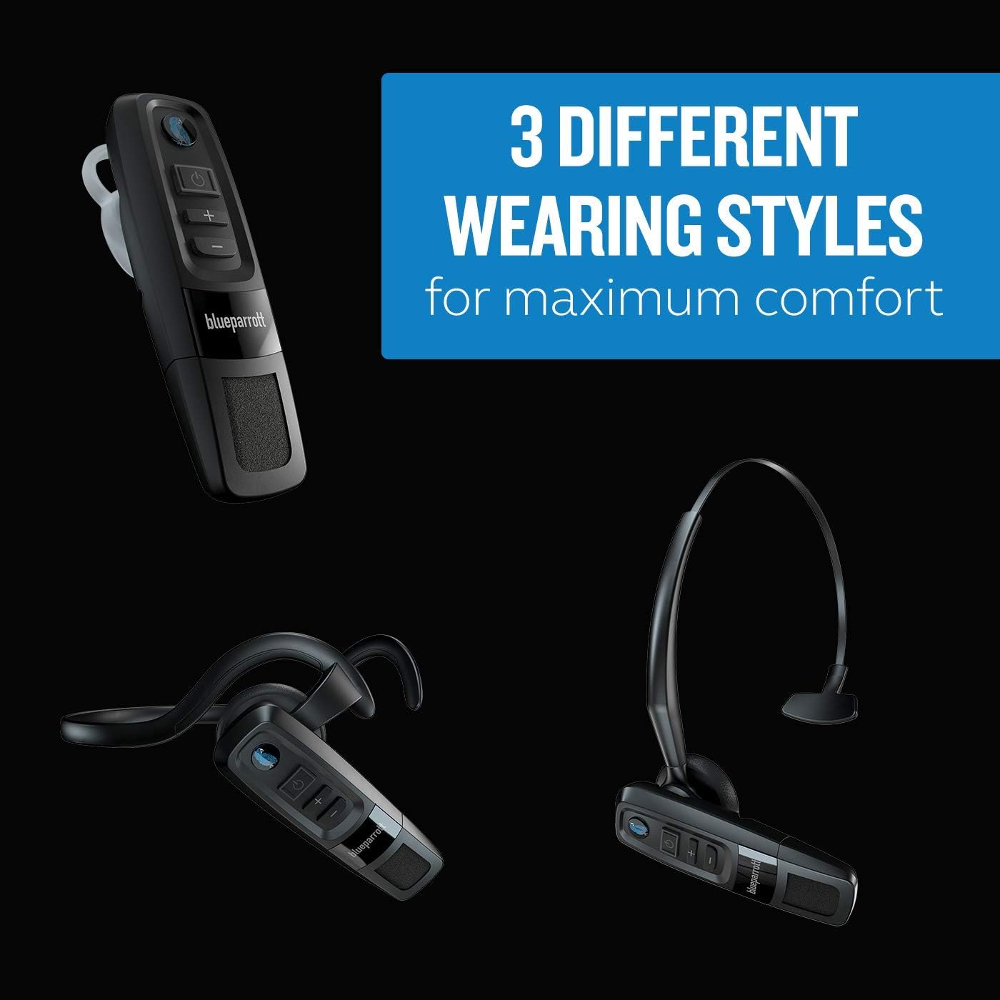 BlueParrott C300-XT Noise Canceling Bluetooth Headset (204200) (Renewed)