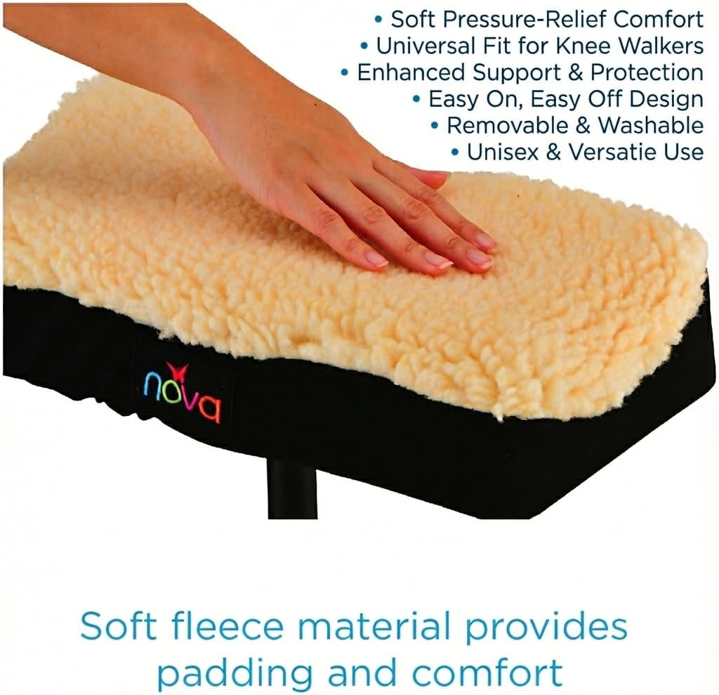NOVA Universal Knee Scooter Platform Cover, Fleece Faux Sheepskin Cover, Easy to Fit and Washable