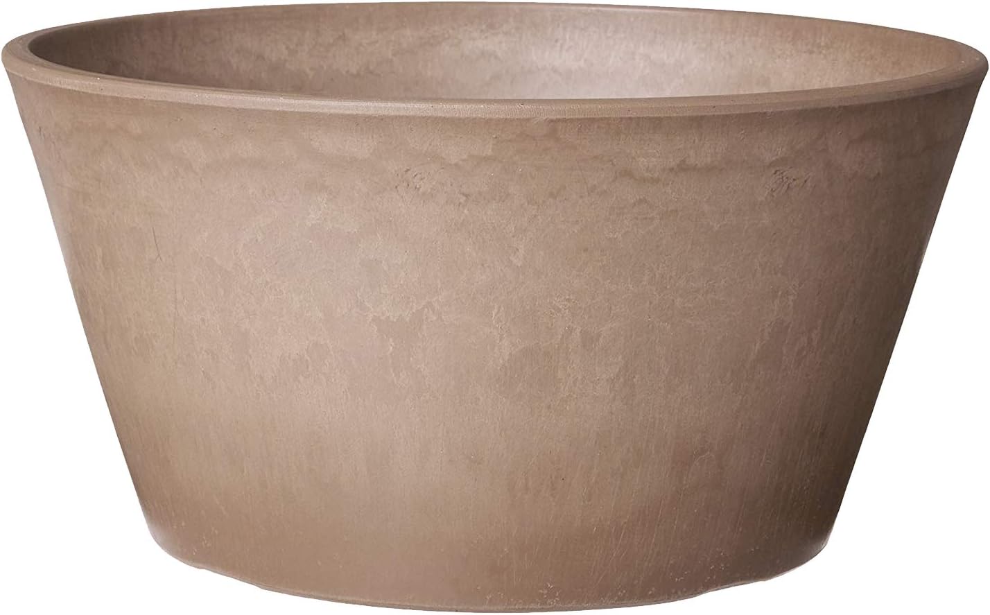 PSW Pot Collection TD25TC Plastic/Stone/Wood Composite Shallow Bulb Pan - No Drainage Hole (Drillable), Planter for Succulents, Bonsai, Fairy Gardens, Herbs, 10-inch, Terra Cotta Color