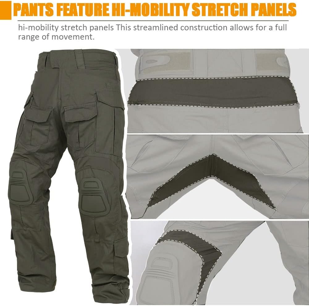 KRYDEX Tactical Men's G3 Combat Pants with Knee Pads