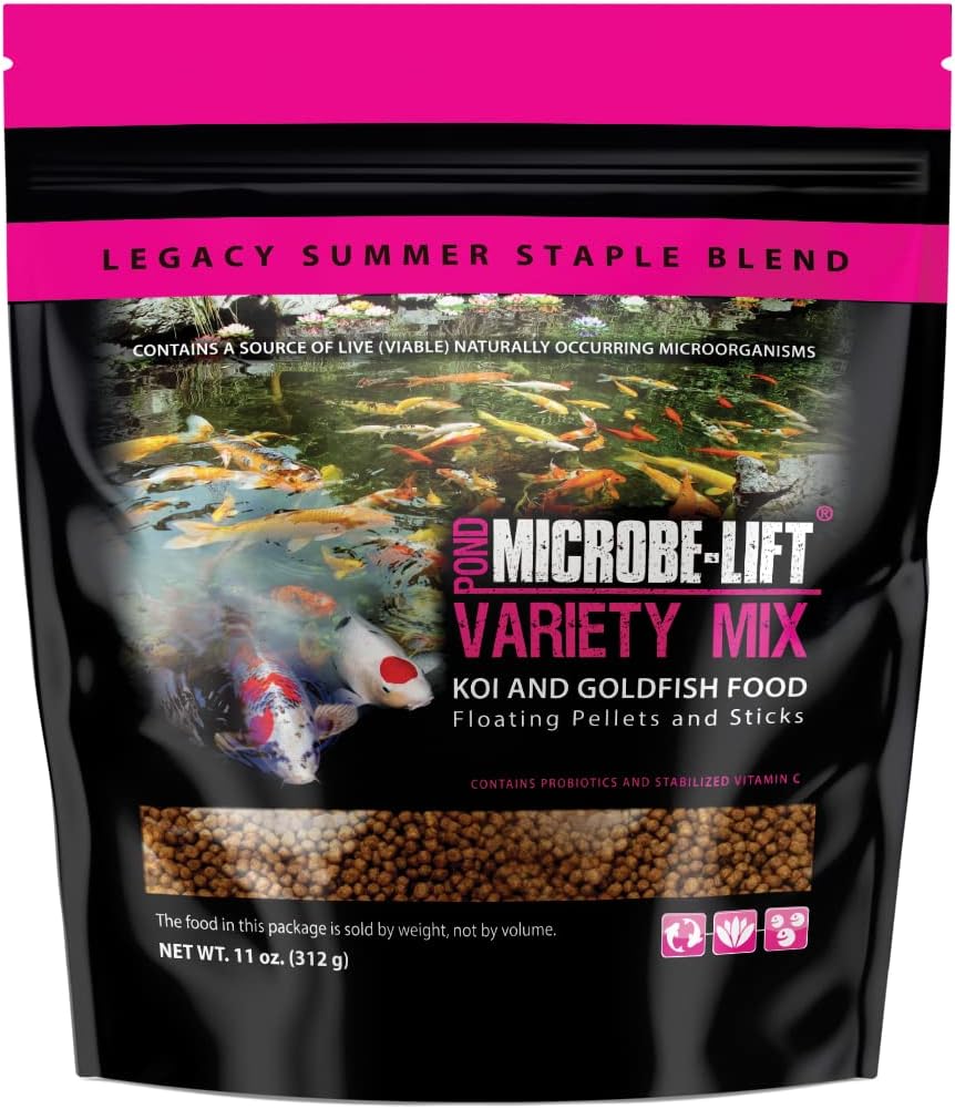 MICROBE-LIFT MLLVMXL Variety Mix Floating Fish Food Pellets and Sticks for Ponds, Water Gardens, and Fountains, for Live Goldfish and Koi, 14.5 Pounds