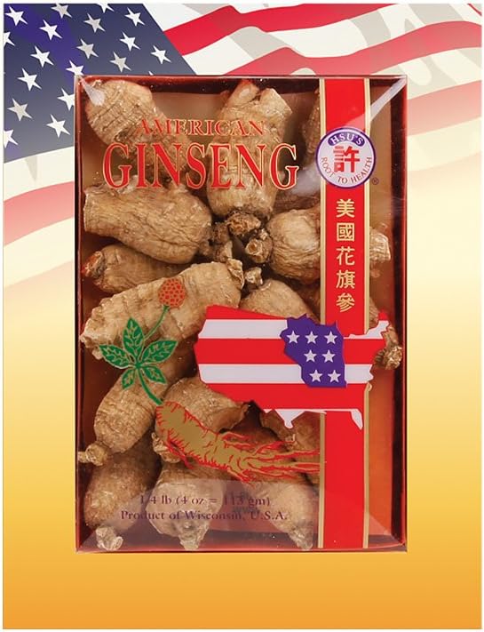 Hsu's SKU 110-4 | Short Extra Large | Cultivated Wisconsin American Ginseng Direct from Ginseng Gardens | 许氏花旗参 | 4oz Box, 西洋参, B005HSX9VM