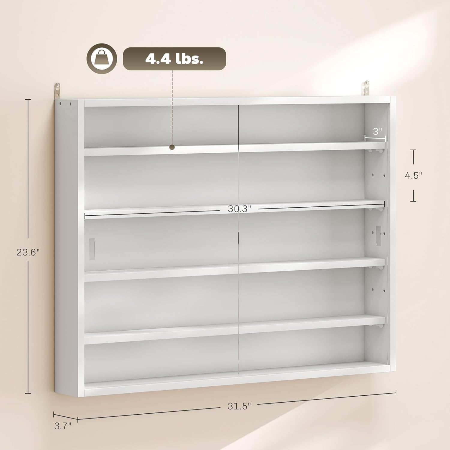 HOMCOM 5-Tier Display Cabinet, Glass Door Cabinet with Adjustable Shelves, Wall-Mounted Display Case for Playroom, Bedroom, Black
