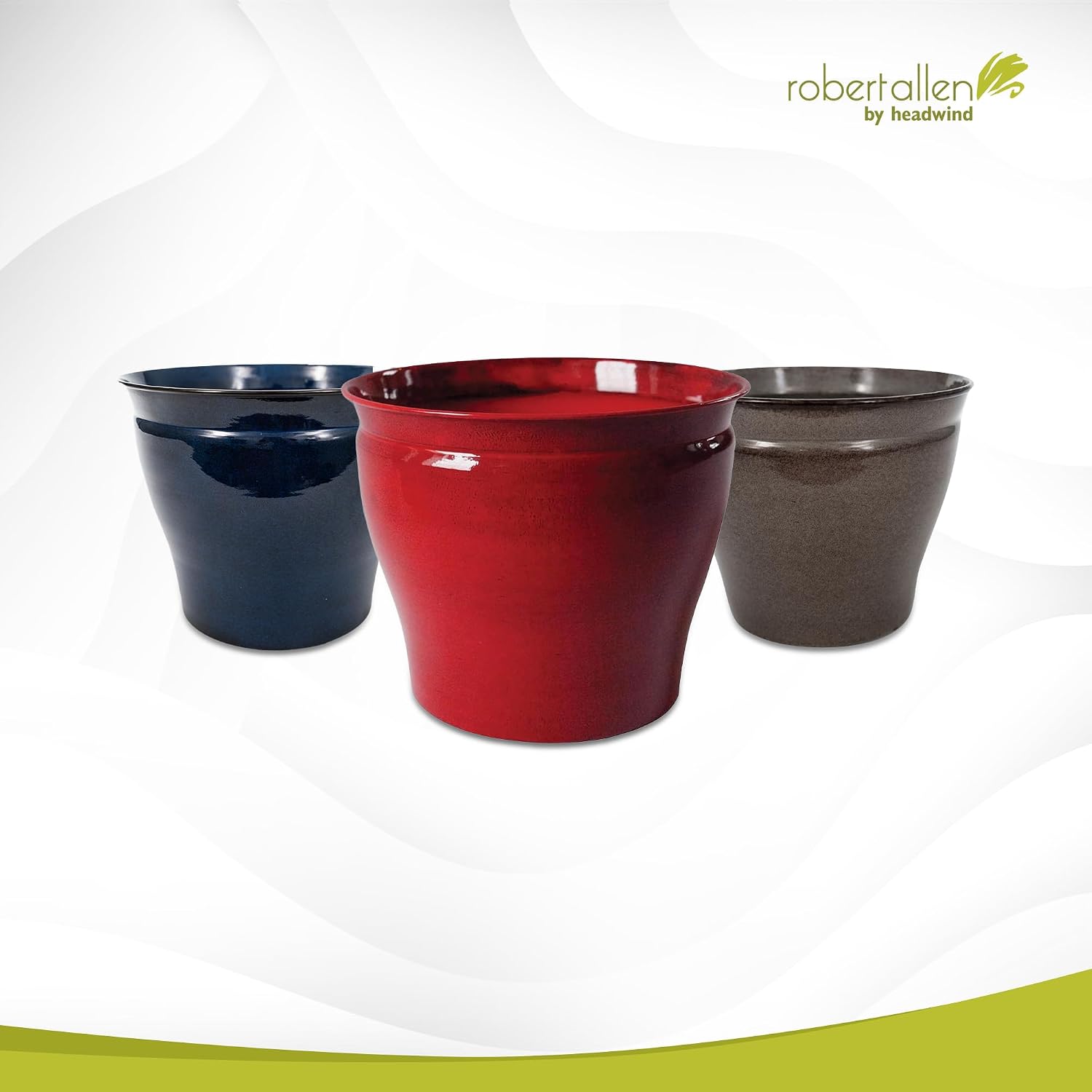 Headwind Glazed Ironstone Avery Collection Decorative Plant Pot – 6" Midnight Sapphire Glazed Decorative Pot – Lightweight & Durable Flower Pots