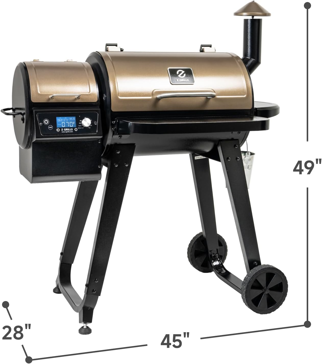 Z GRILLS Wood Pellet Smoker Grill, 8 in 1 BBQ Grill with Auto Temperature Control, 697 sq in Cooking Area for Backyard, Patio and Outdoor Cooking, 7002E, Sliver