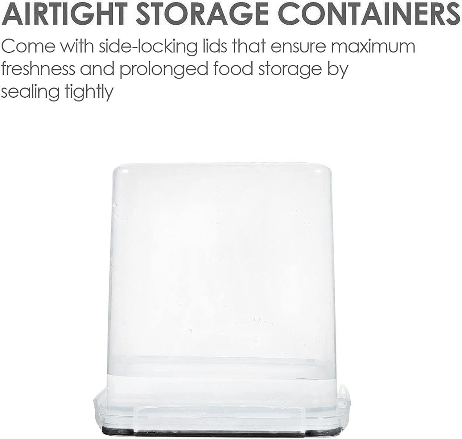 Vtopmart 5.2L Flour Sugar Storage Containers, 4 PCS, Black